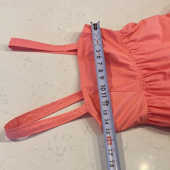 J. CREW Taffeta Tiered Salmon Pink maxi Dress Size 4 - Picture 5 of 10